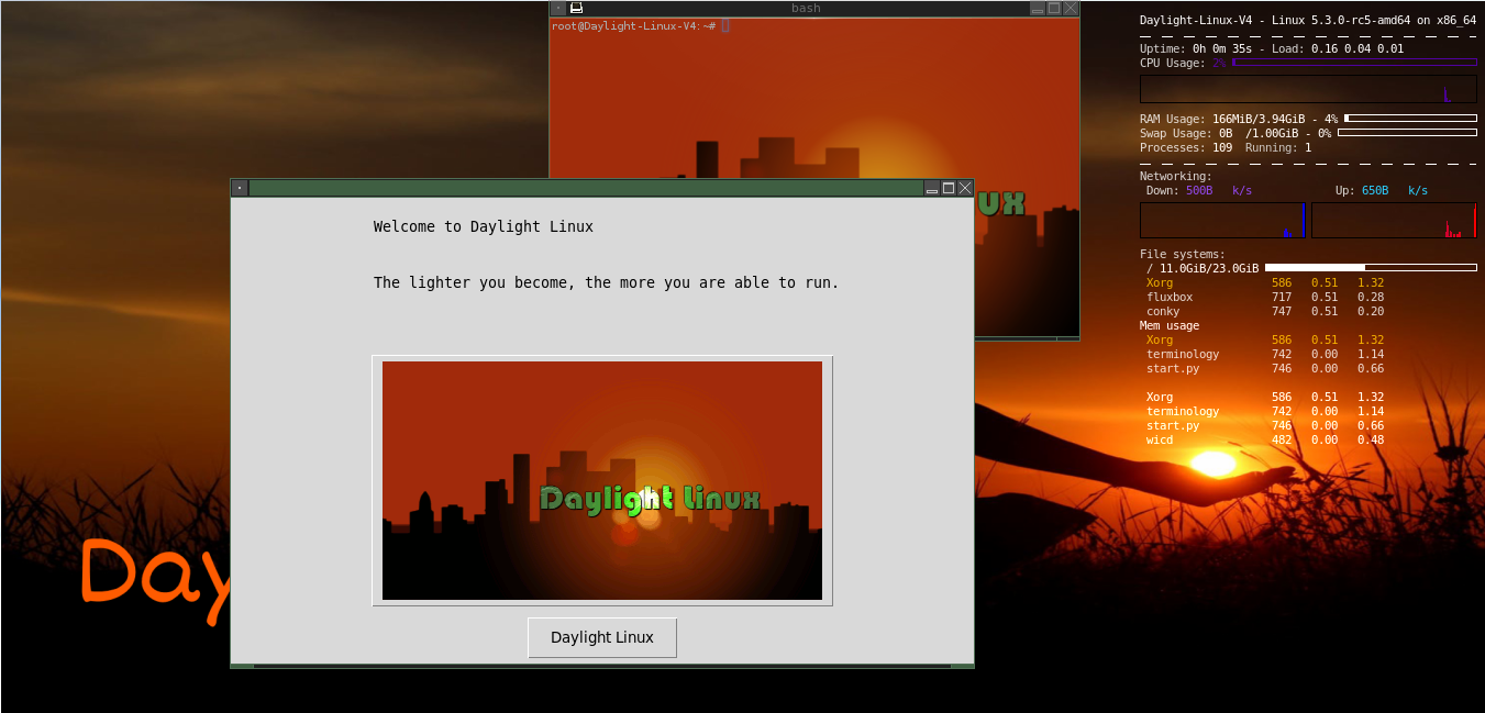 Daylight Linux desktop